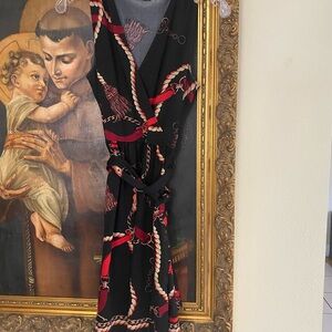 Black and Red Rope Print Dress